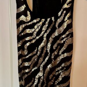 Sequin Zebra Print Tank Top